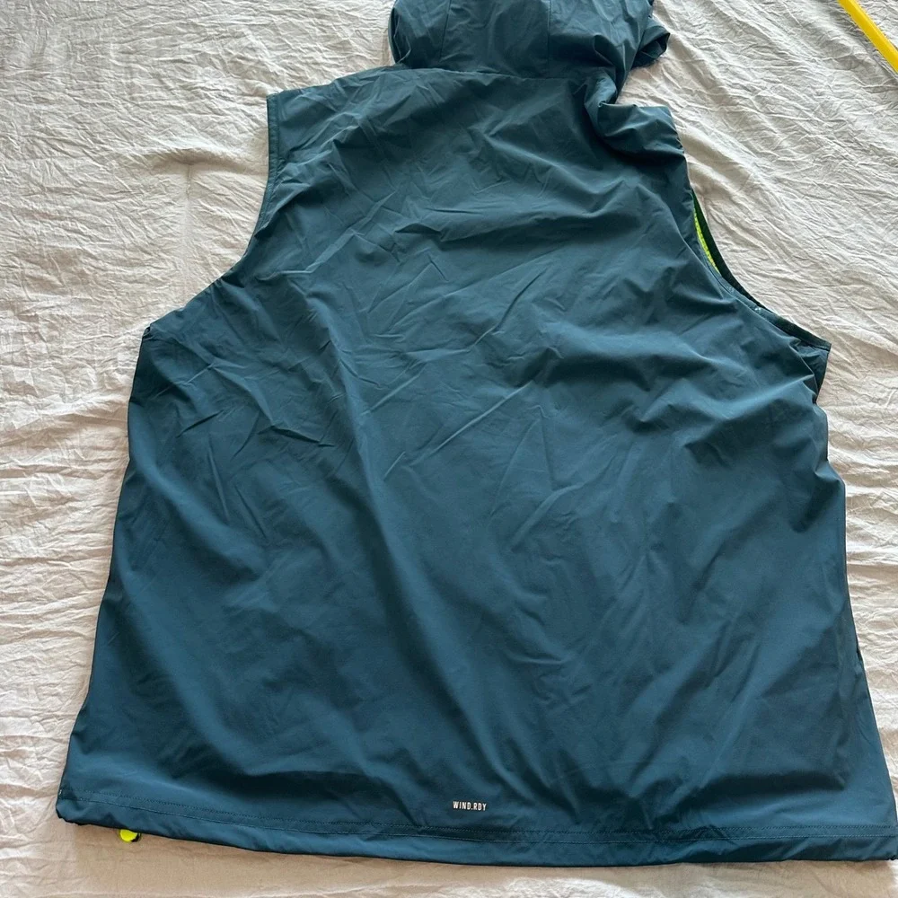 Adidas Ultimate365 Tour WIND.RDY Golf Vest Hooded Arctic Night Neon Green Men XL